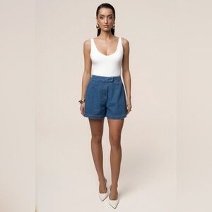 JLUXLABEL Medium Wash City Stroll Denim Shorts